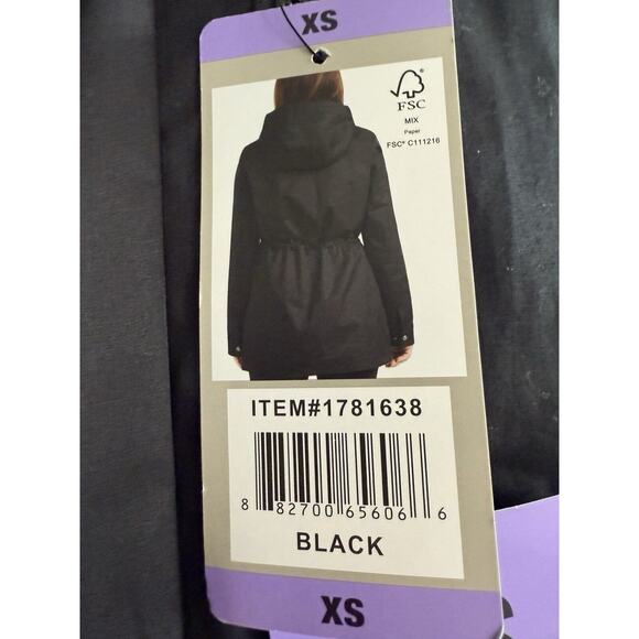 HUNTER Women's XS Cotton Smock Hooded Rain Jacket Water Resistant BLACK - Picture 7 of 11
